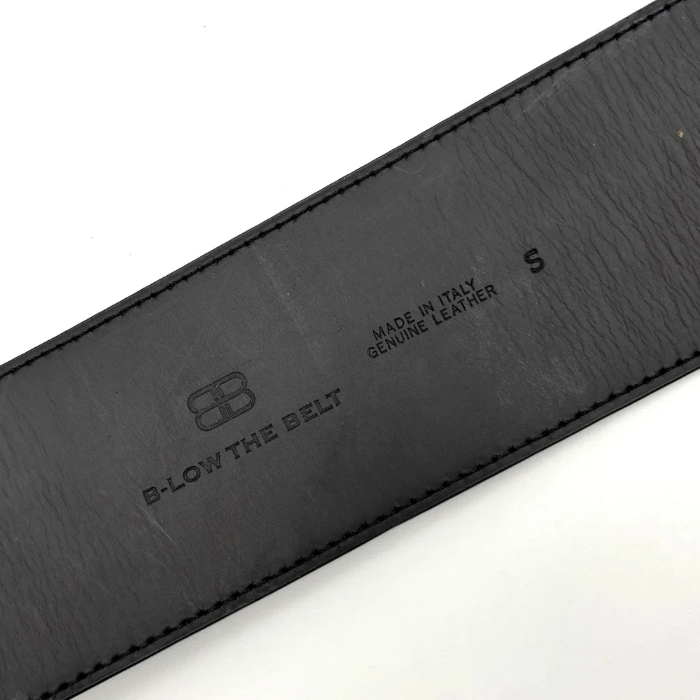 NEW Vintage B-Low the Belt Black Patent Leather Wide Waist Belt S 28-32